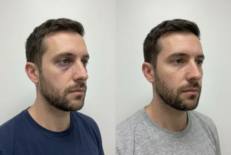 Genetic Dark Circles & Thin Skin — Male, 30s - Before and After